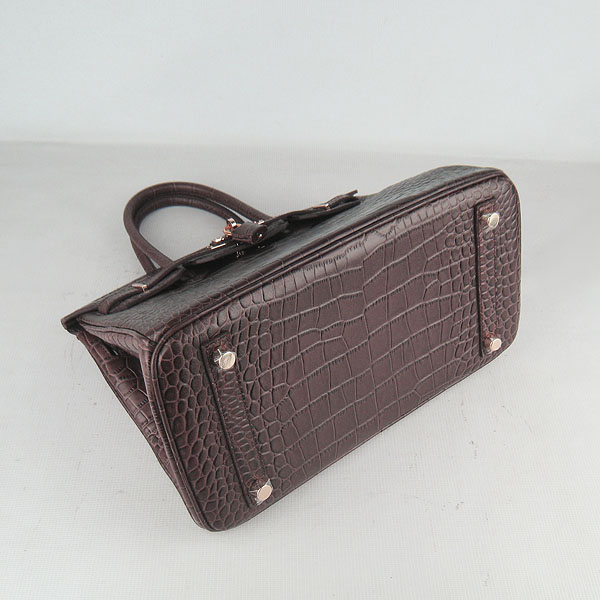 Replica Hermes Birkin 30cm Crocodile Veins Bag Dark Coffee 6088 On Sale